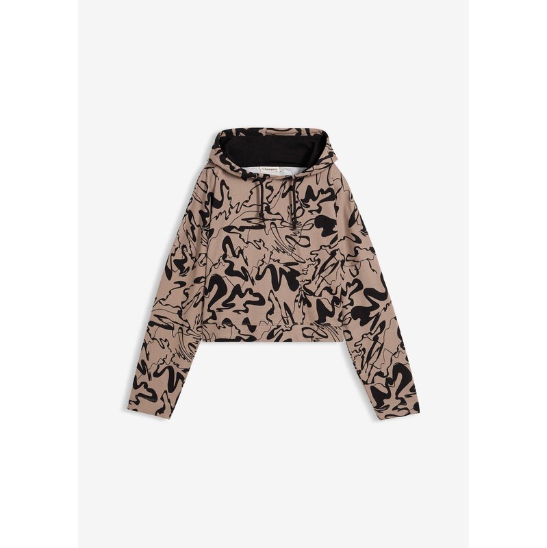 bonprix Mikina s kapucňou z čistej bavlny, farba béžová 66230124