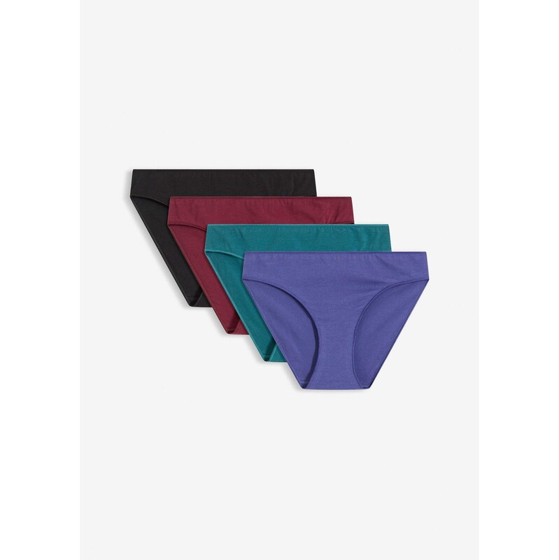 bonprix Nohavičky s bio bavlnou (4 ks v balení), farba čierna 66230136