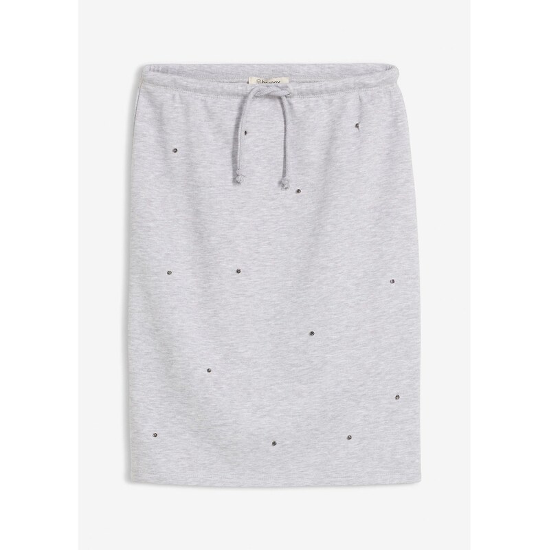 bonprix Mikinová sukňa s nitmi, farba šedá 66230125