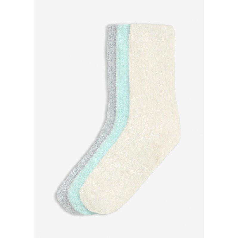 bonprix Mäkké ponožky 3 ks v balení, farba zelená 66230144