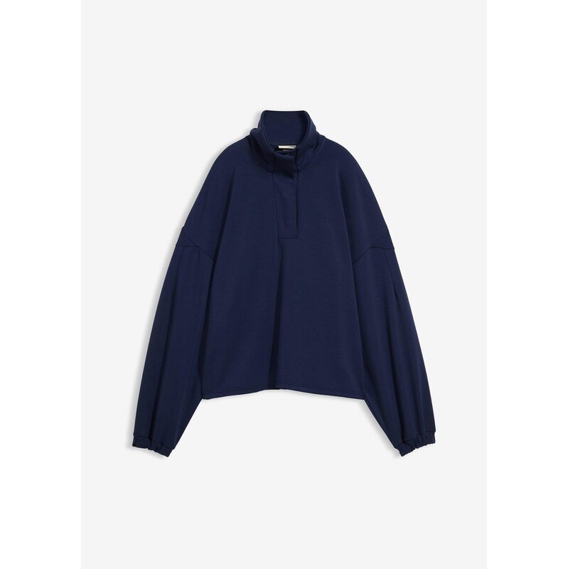 bonprix Mikina zo scuba materiálu, farba modrá 66230159