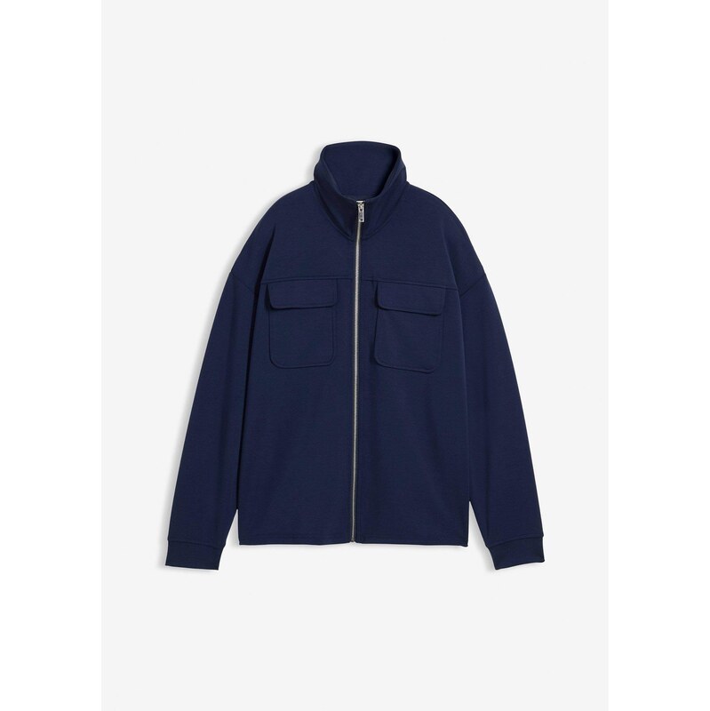 bonprix Mikinová bunda z ľahkého lesklého viskózového mixu, farba 66230168