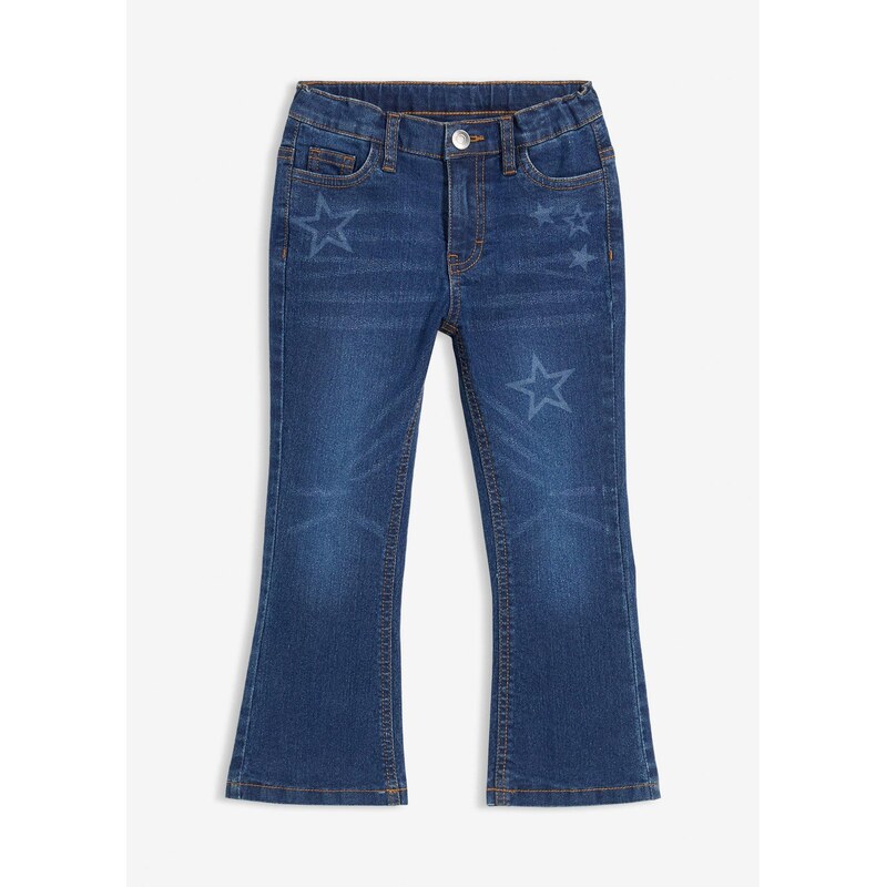 bonprix Termo džínsy bootcut, stredná výška pásu, farba modrá 66230197