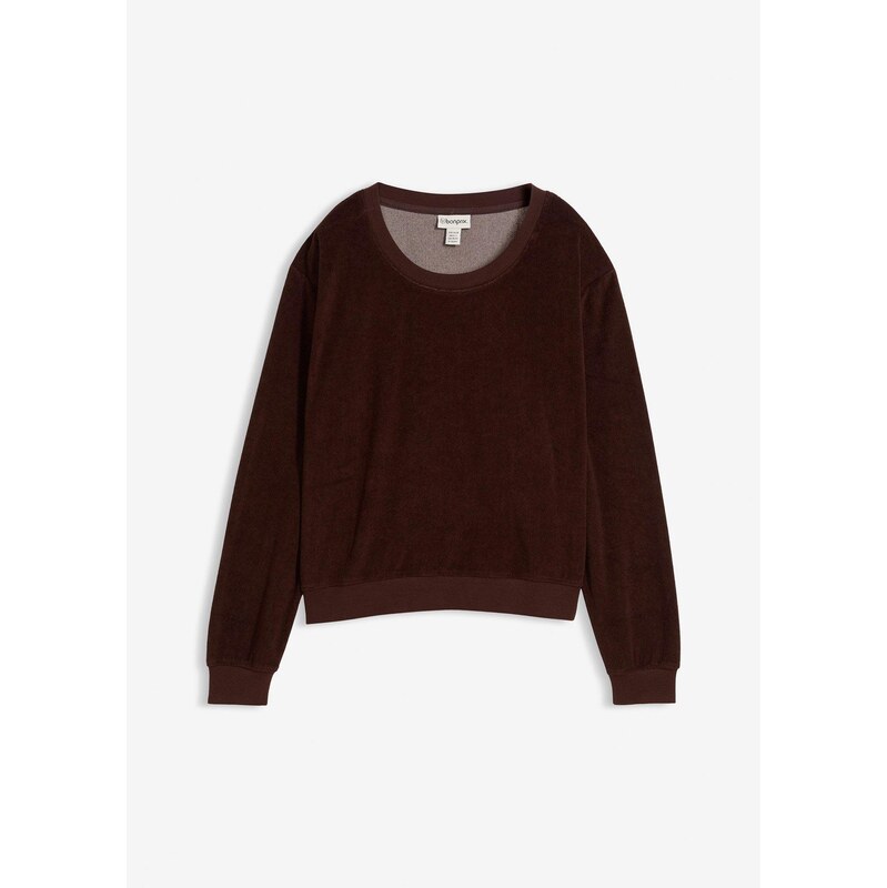 bonprix Mikina z mäkkého froté, farba hnedá 66230256