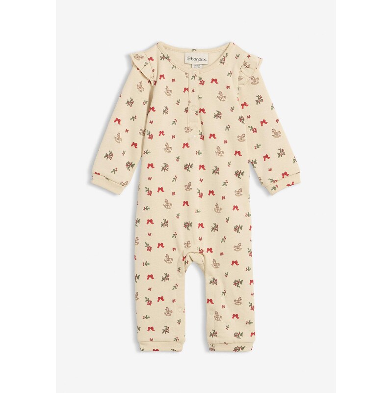 bonprix Overal z čistej bio bavlny, farba béžová 66230268