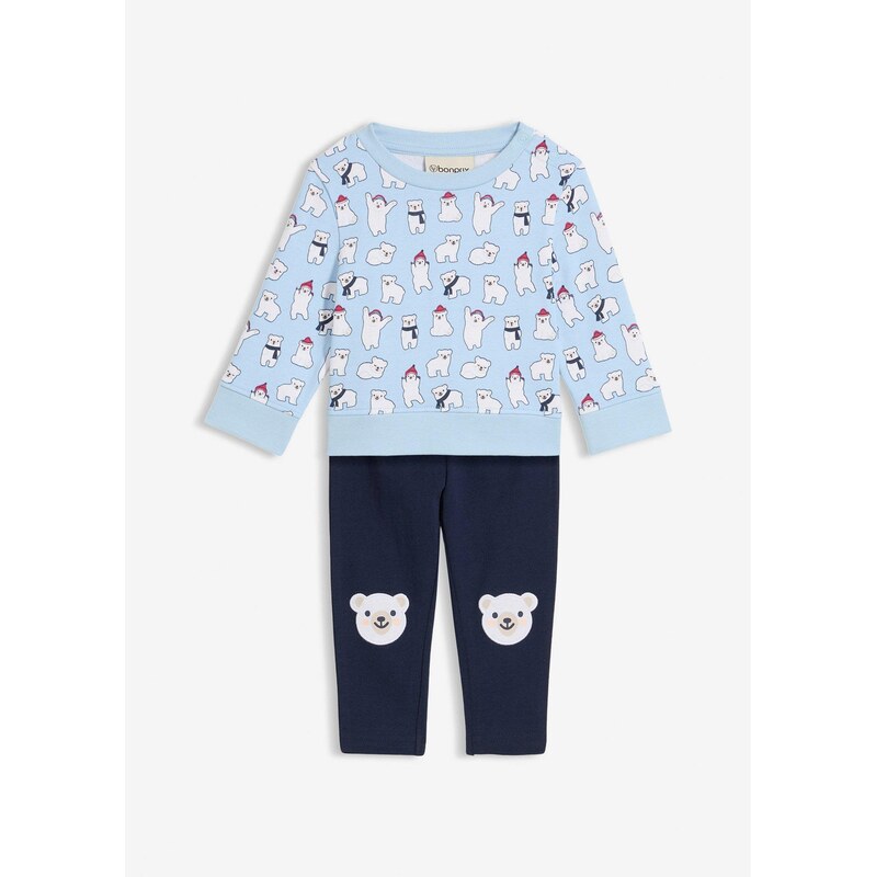 bonprix Mikina a legíny z čistej bio bavlny (2-dielna sada), farba 66230274