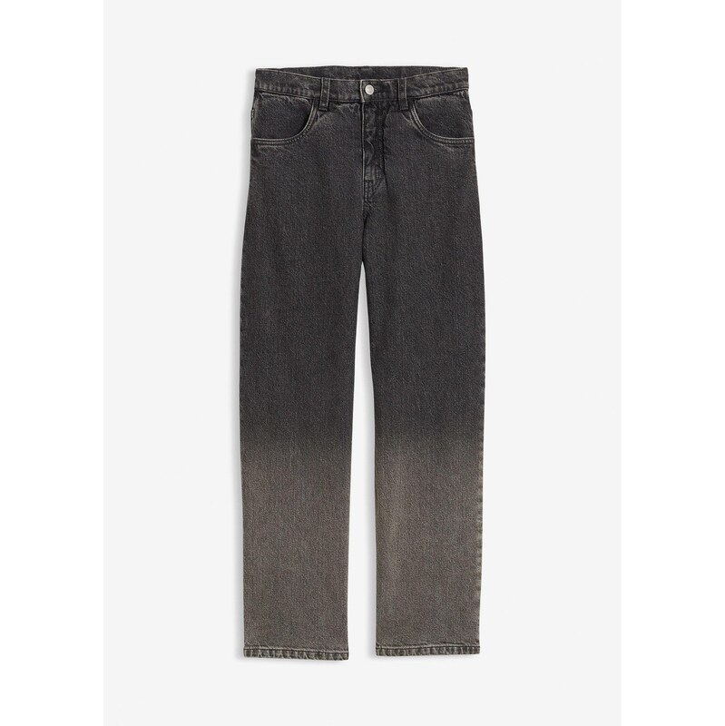 bonprix Džínsy, Loose Fit, s farebným prelivom, rovné, farba šedá 66230280