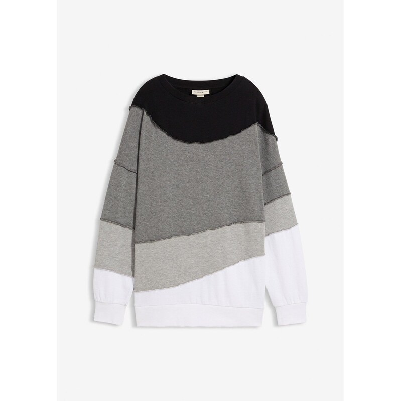 bonprix Mikina z mäkkého bavlneného mixu, farba šedá 66230313