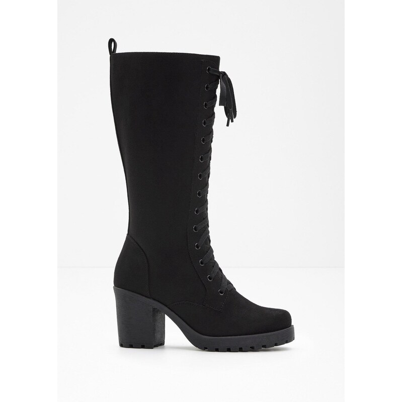 bonprix Šnurovacie čižmy, farba čierna 66230346