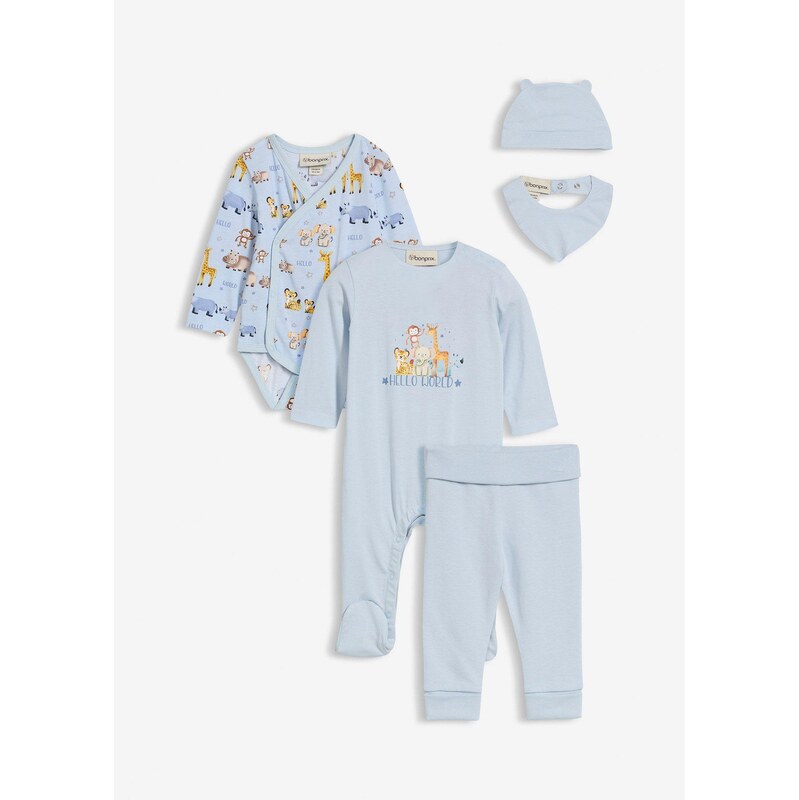 bonprix Oblečenie pre bábätko (5-dielna sada), farba modrá 66230341