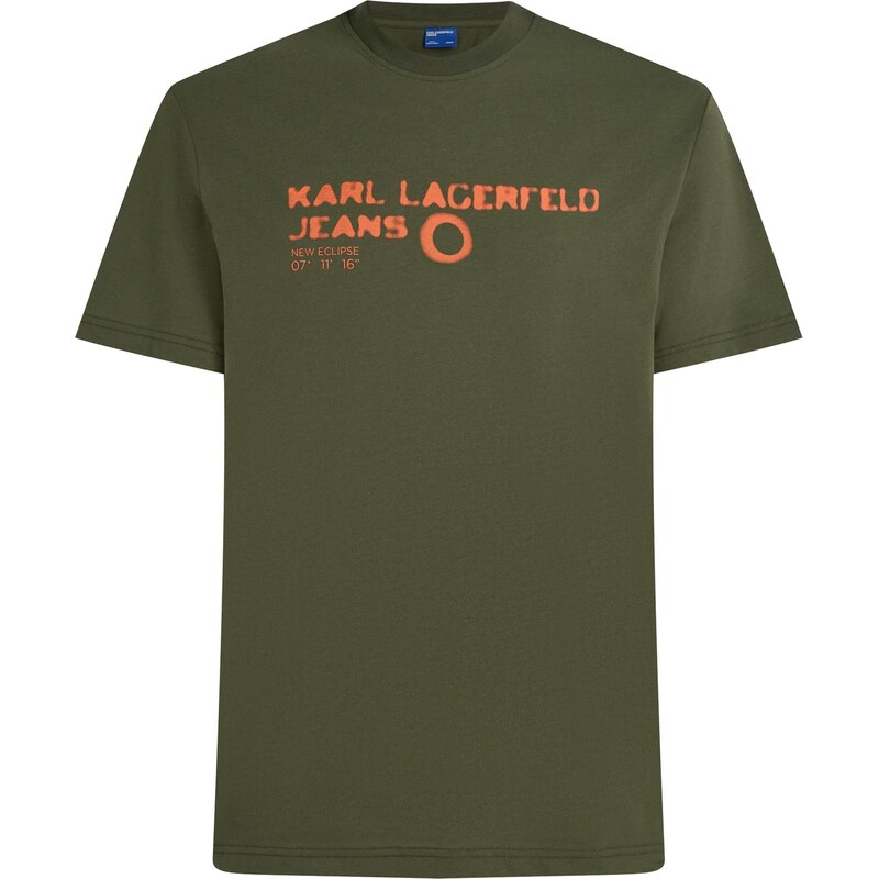 KARL LAGERFELD JEANS Tričko tmavozelená / oranžová 66237934