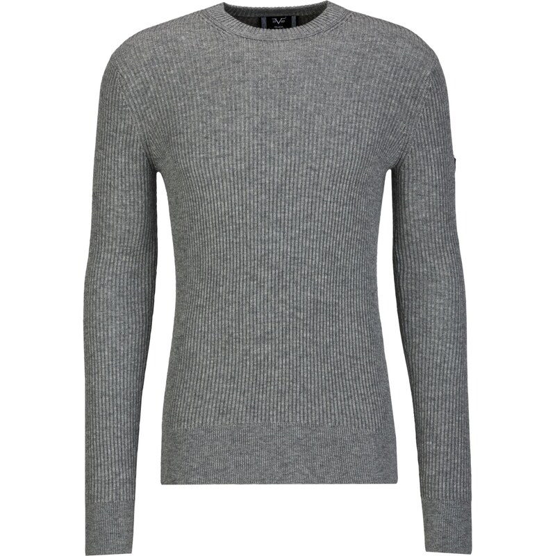 19V69 ITALIA Sveter Riziero sivá melírovaná 66238263