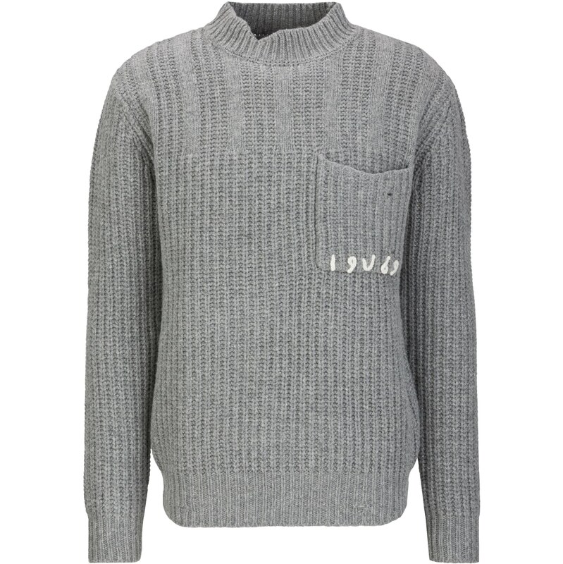 19V69 ITALIA Sveter Areo sivá melírovaná / biela 66238264