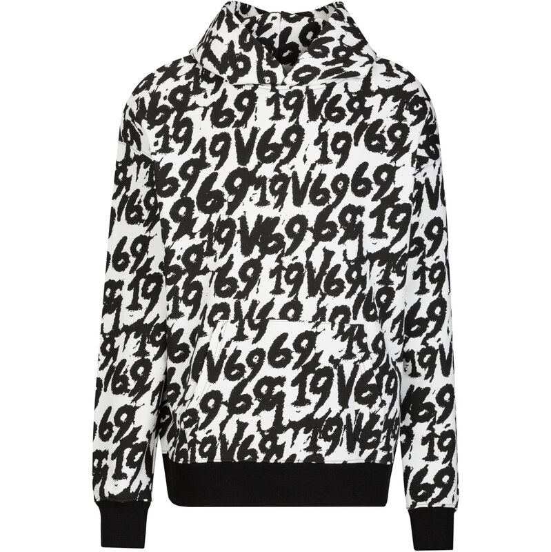 19V69 ITALIA Mikina Quentino čierna / biela 66238242