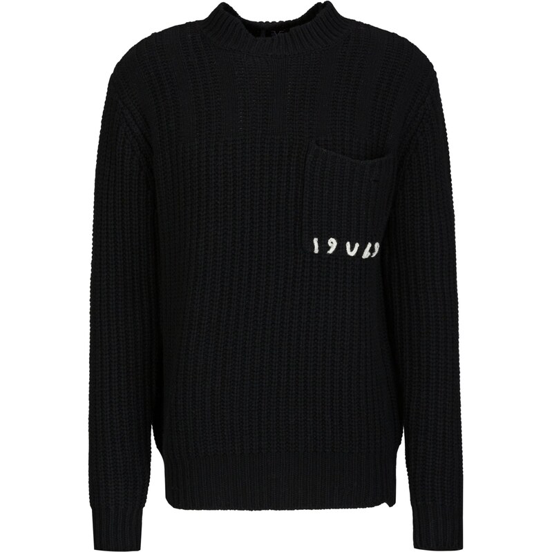 19V69 ITALIA Sveter Areo čierna / biela 66238273