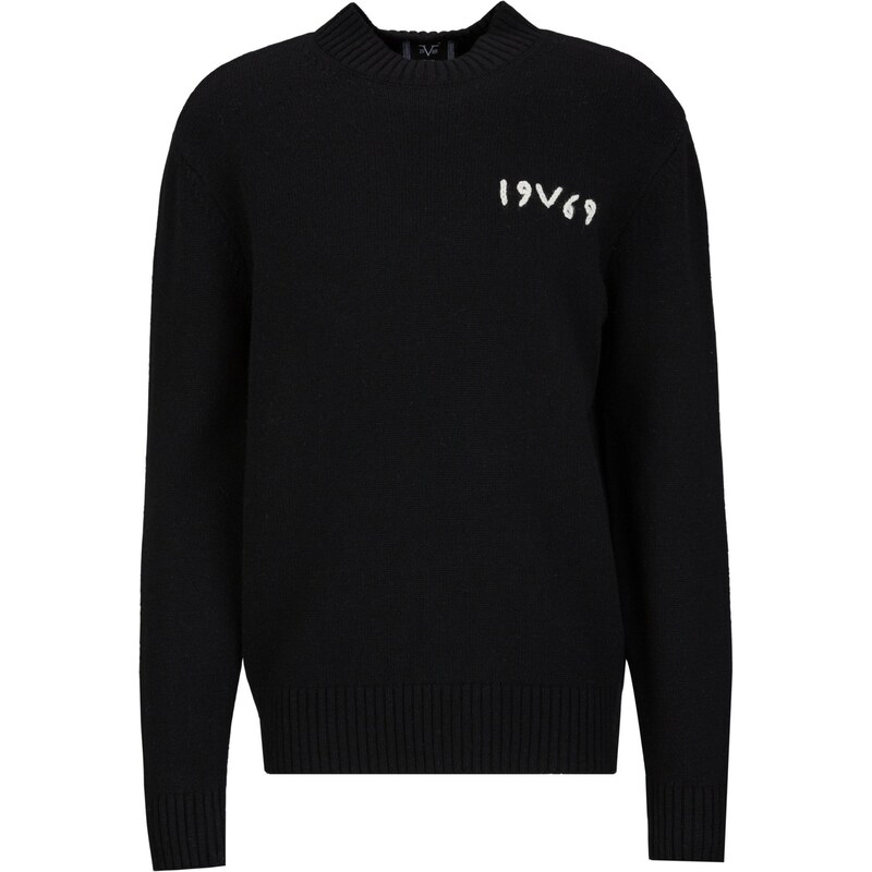 19V69 ITALIA Sveter Anteo čierna / biela 66238245