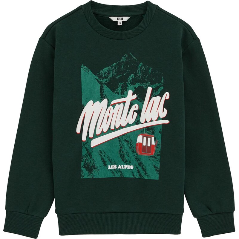 WE Fashion Mikina tmavozelená / červená / biela 66238502