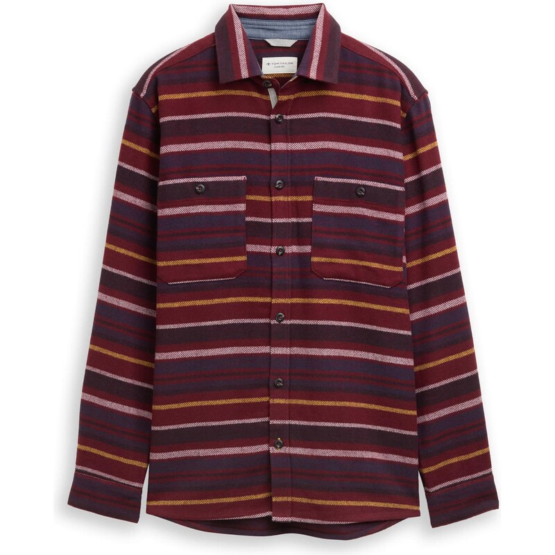 TOM TAILOR Košeľa námornícka modrá / žltá / burgundská / biela 66238875