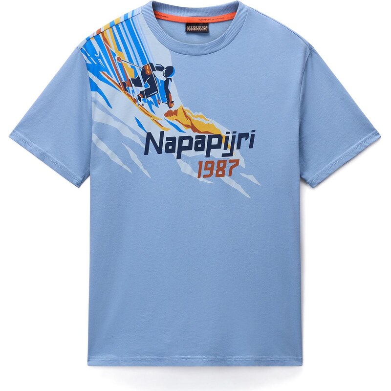 NAPAPIJRI Tričko S-Fiemme modrá / opálová / sivá / čierna 66238909