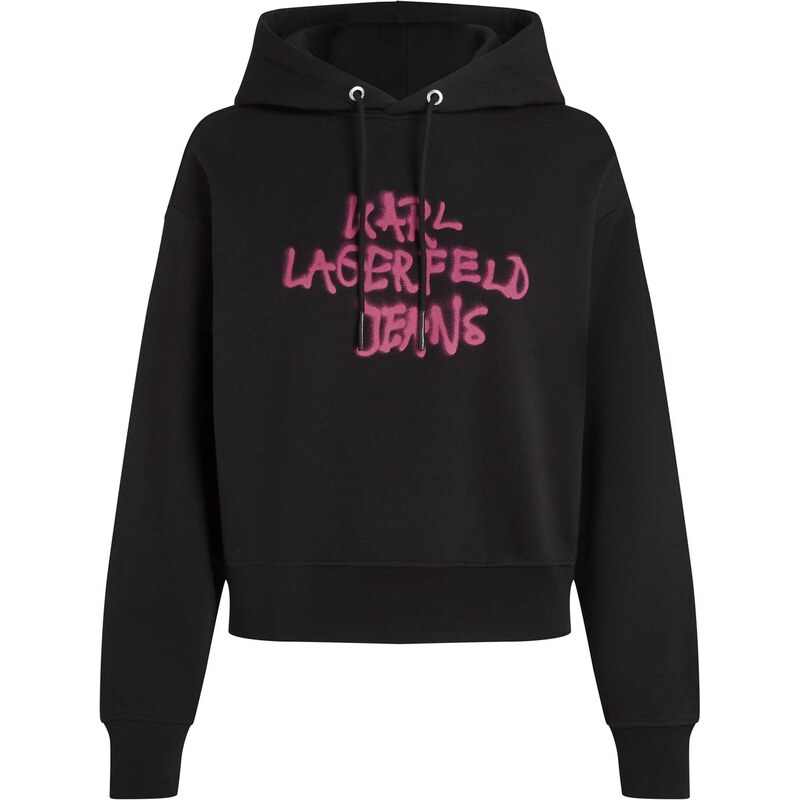 KARL LAGERFELD JEANS Mikina Graffiti ružová / čierna 66239931