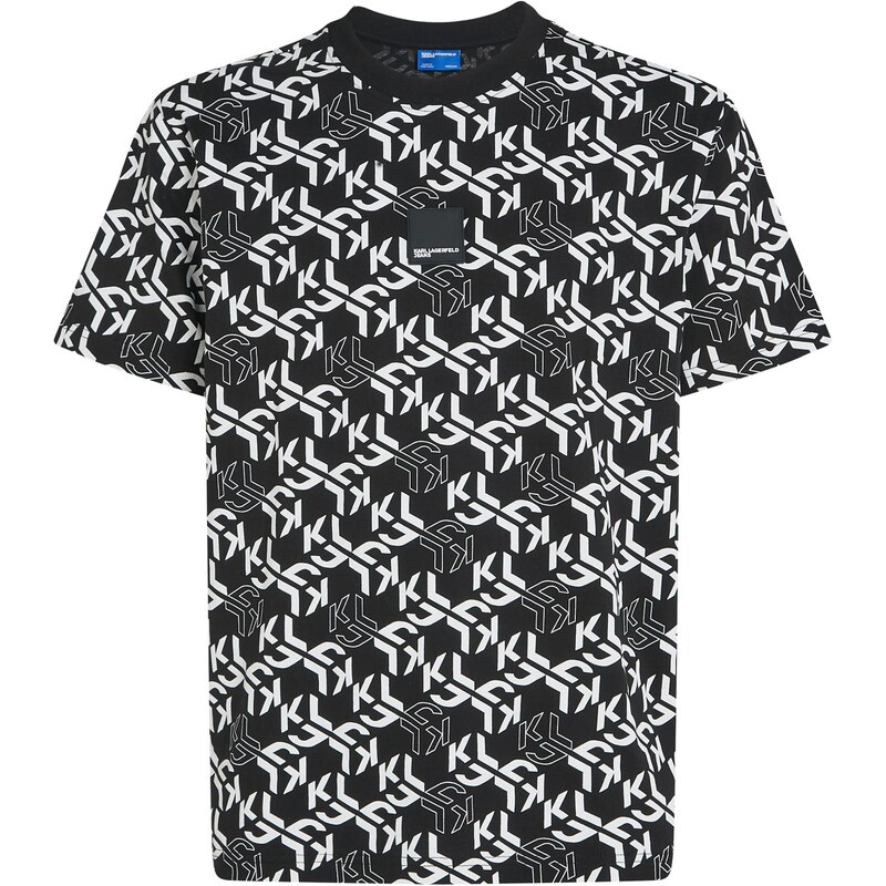 KARL LAGERFELD JEANS Tričko MONOGRAM čierna / šedobiela 66239962