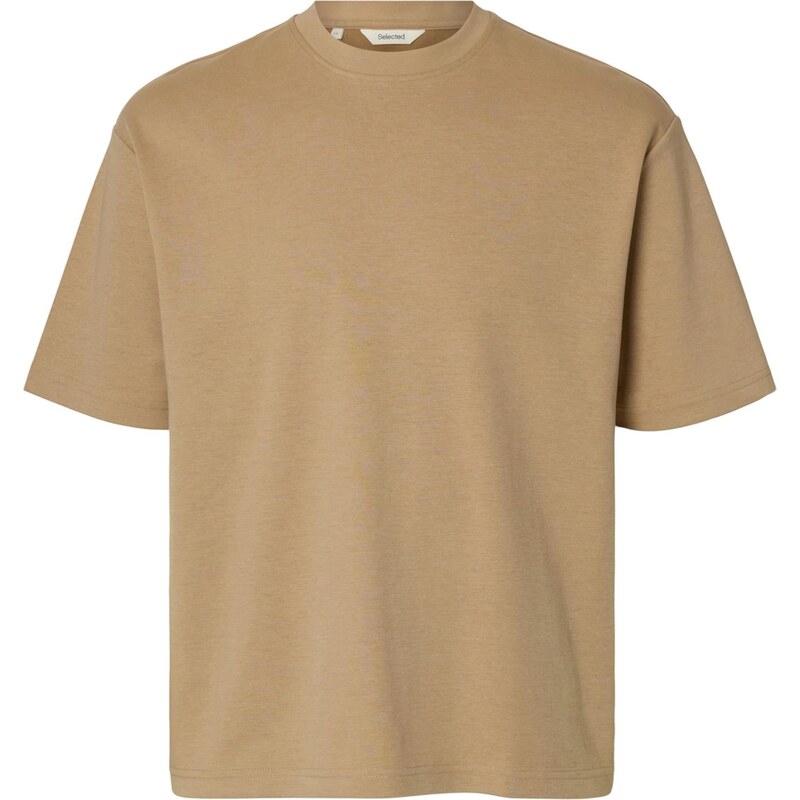 SELECTED Tričko SLHOSCAR svetlohnedá 66240278