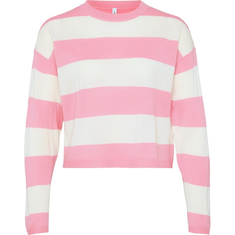 Only Petite Sveter ONLDERRY svetloružová / biela 66240353