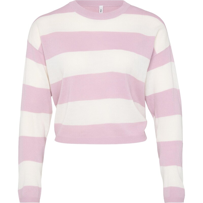 Only Petite Sveter ONLDERRY orchideová / biela 66240360