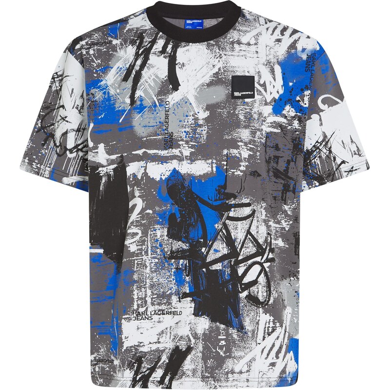 KARL LAGERFELD JEANS Tričko modrá / sivá / čierna / biela 66240467
