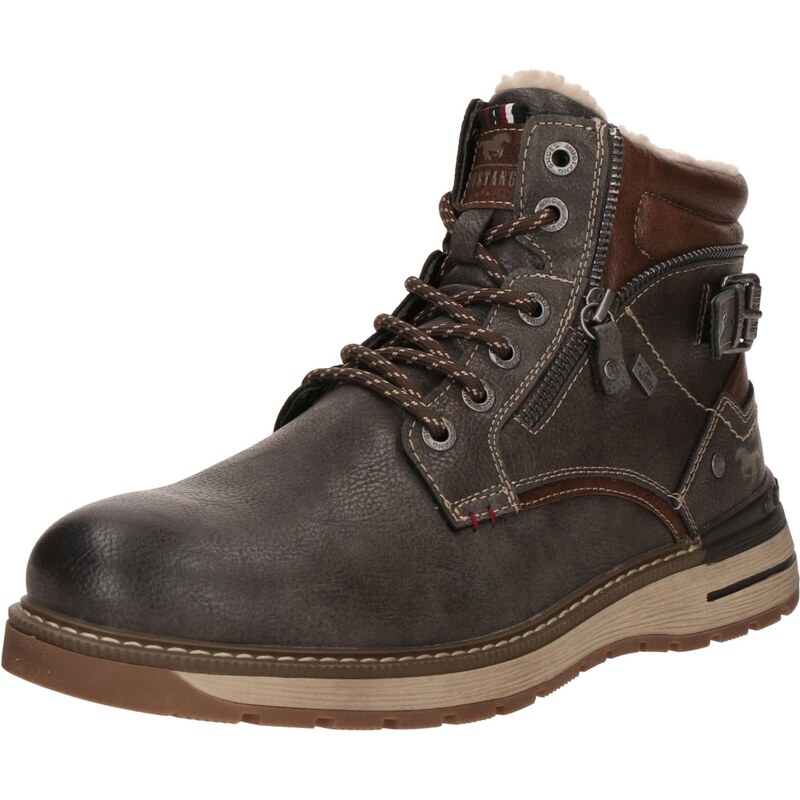 MUSTANG Šnurovacie čižmy koňaková / sivá 66240489