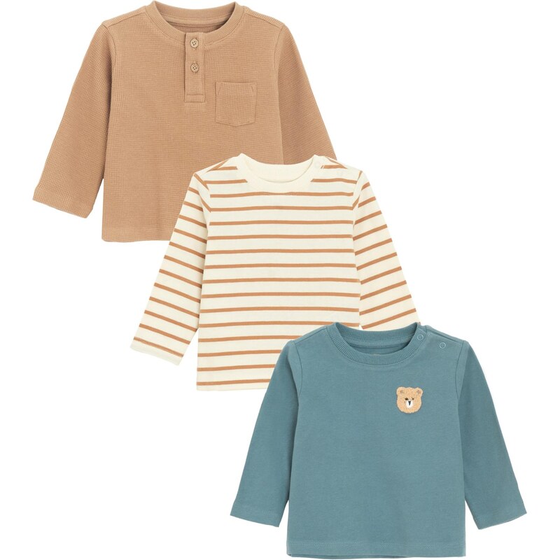 Cool Club Tričko modrá / svetlohnedá / svetložltá 66240565