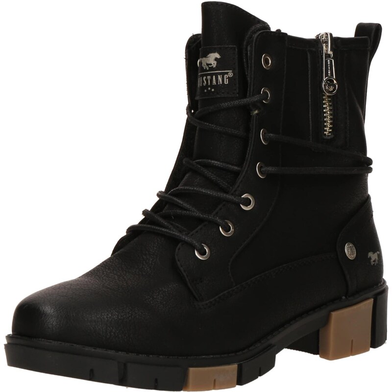 MUSTANG Šnurovacie členkové čižmy čierna 66240721
