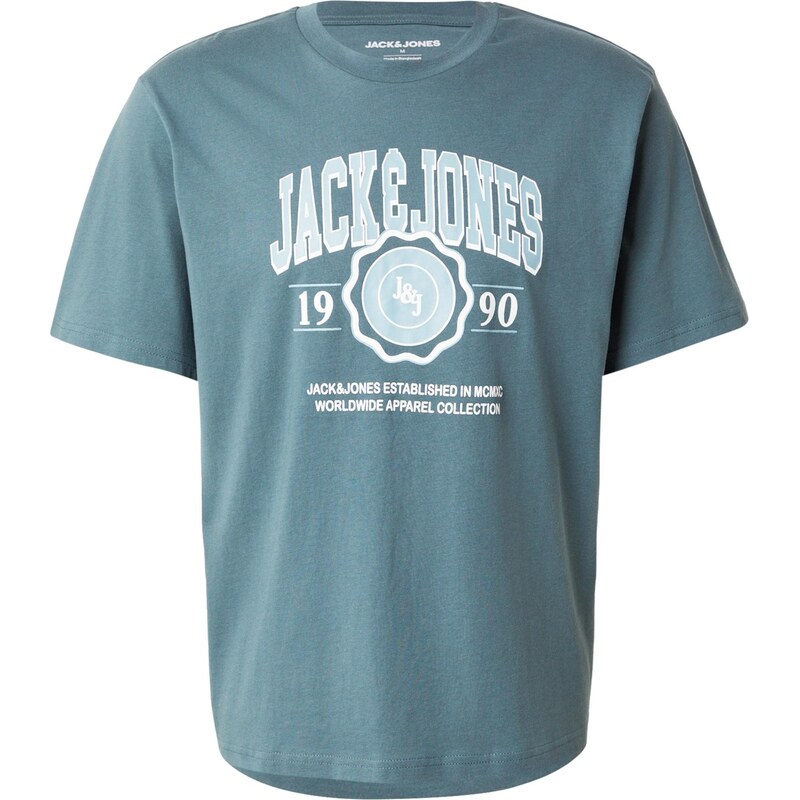JACK & JONES Tričko JJMAKO modrozelená / nebesky modrá / biela 66240946