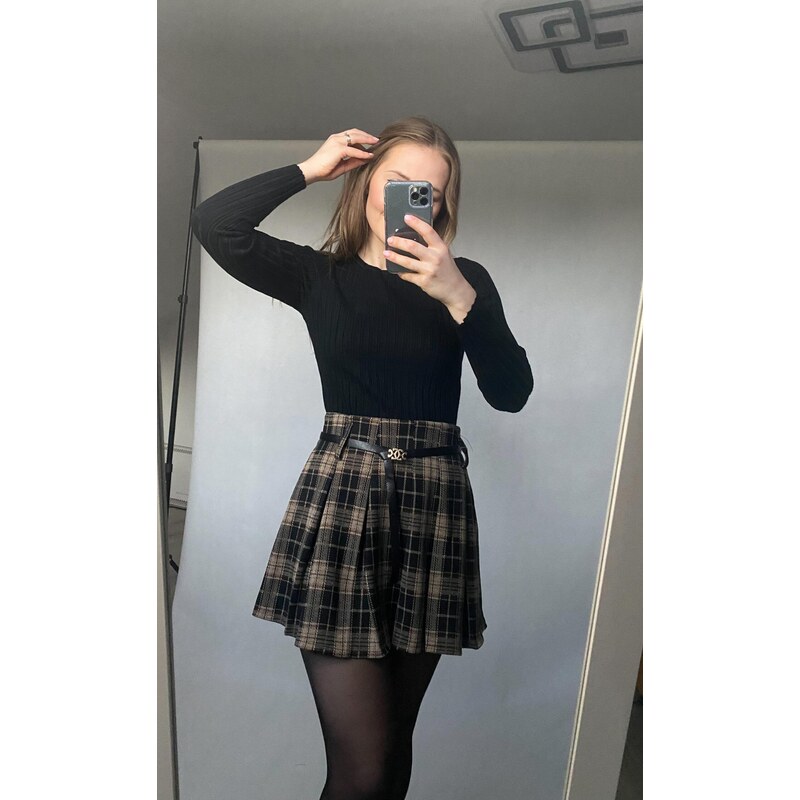 modnenakupy.sk Dámska károvaná sukňa s opaskom MADDIE 66238798