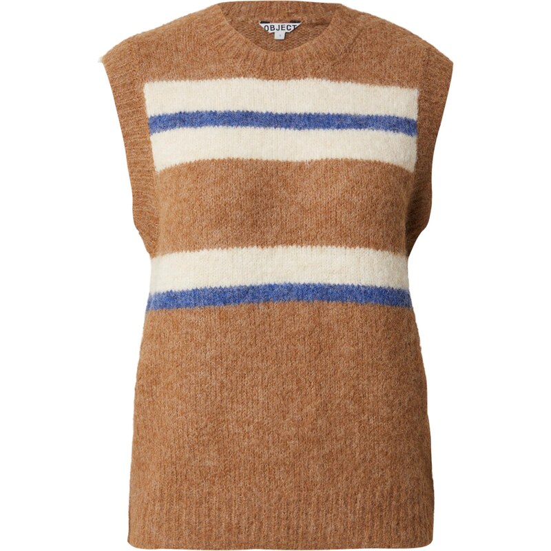 OBJECT Pletená vesta OBJGALIA béžová / modrá / svetlohnedá 66257676