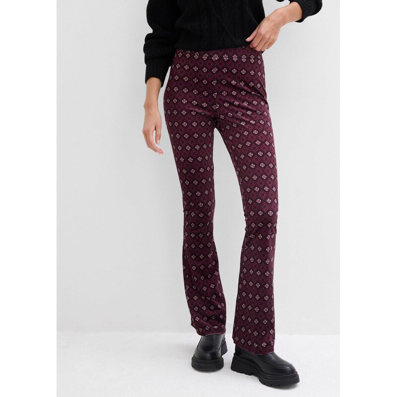 bonprix Rozšírené legíny z mäkkého zamatu, farba červená 66229856