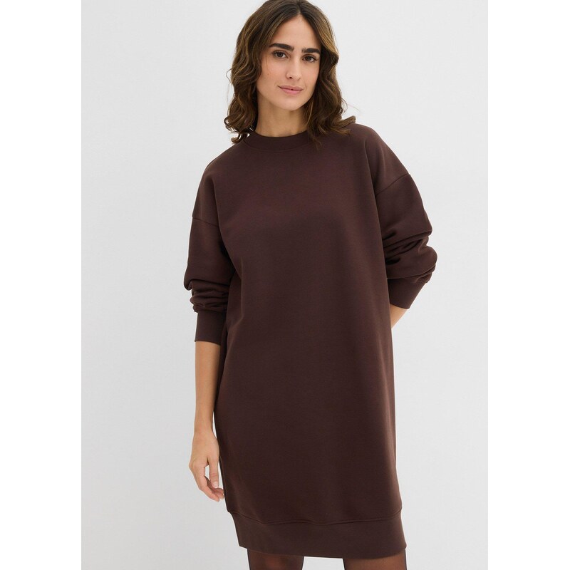 bonprix Mikinové šaty oversized, farba hnedá 66230308