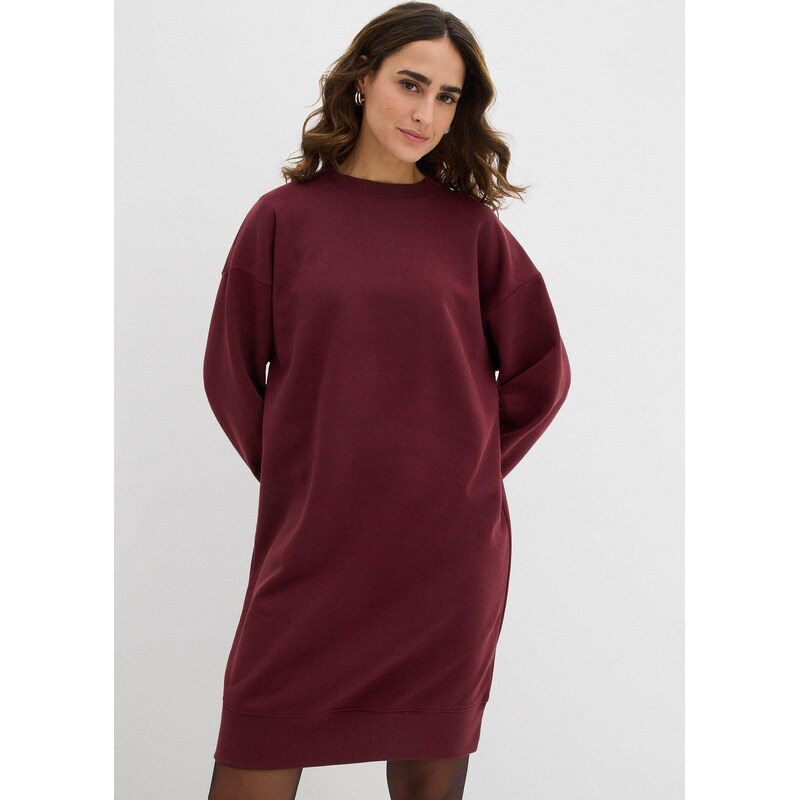bonprix Mikinové šaty oversized, farba červená 66230309