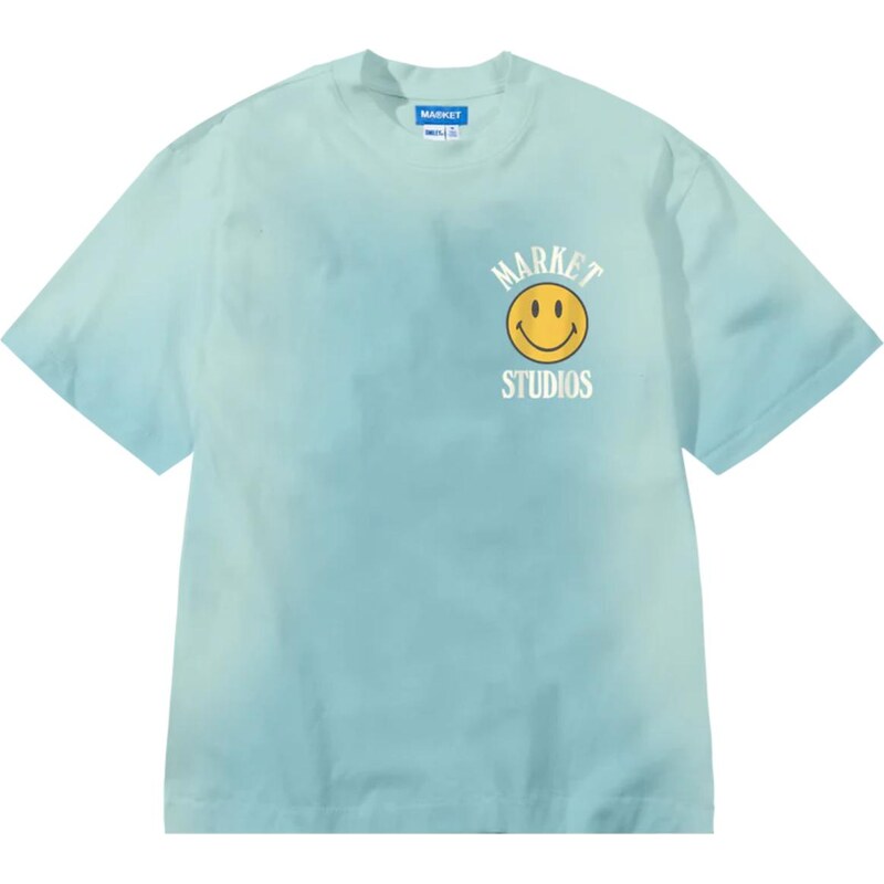 Market Smiley Upside Down Lockup T-Shirt Retro Blue - Pánske - Tričko 66362026