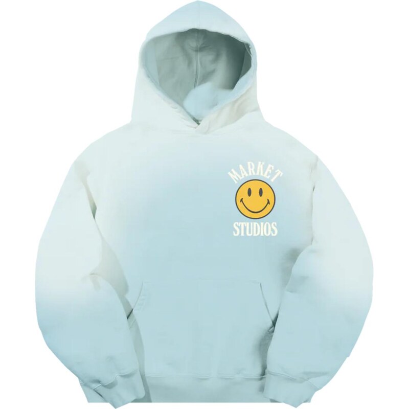 Market Smiley Upside Down Lock-up Hoodie Retro Blue - Pánske - Mikina 66362033