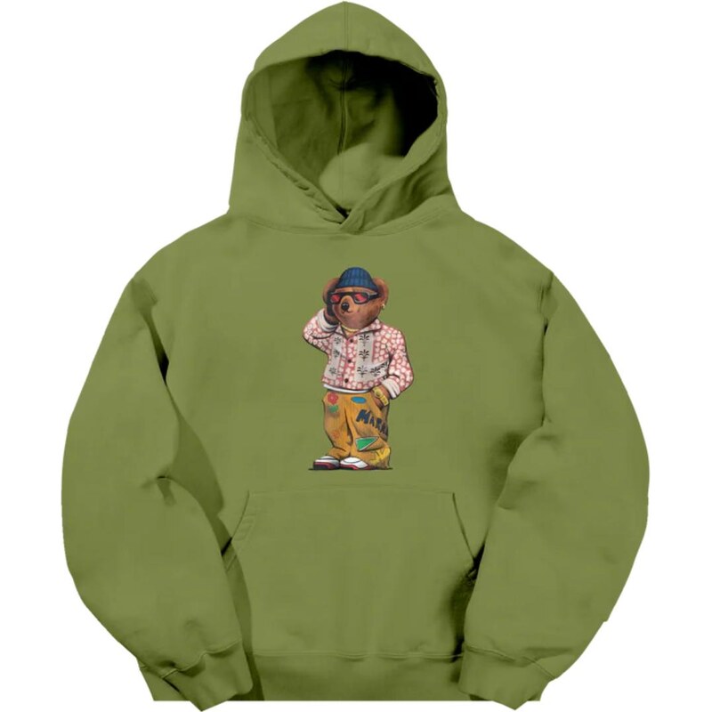 Market Folk Fitted Bear Hoodie Sphagnum - Pánske - Mikina MARKET - 66362034