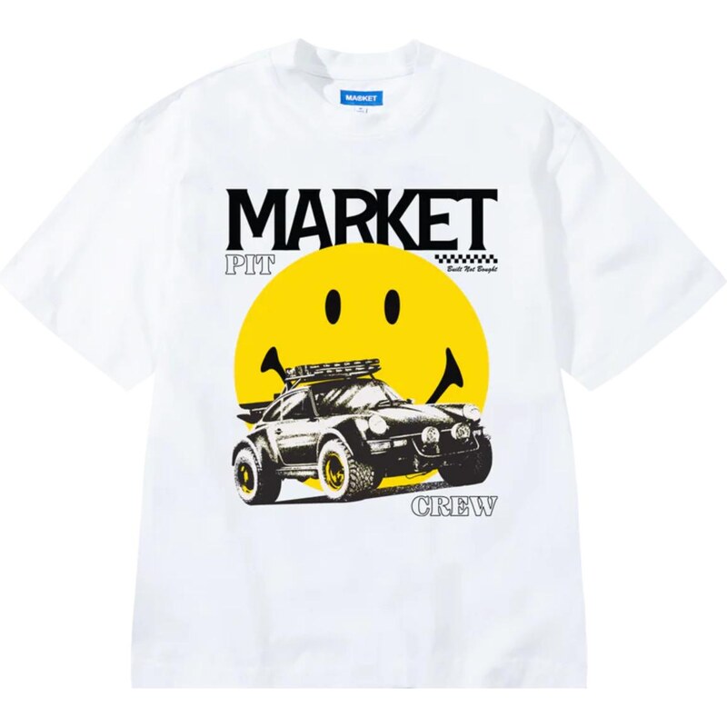 Market Smiley All Four T-Shirt White - Pánske - Tričko MARKET - Biele 66362029
