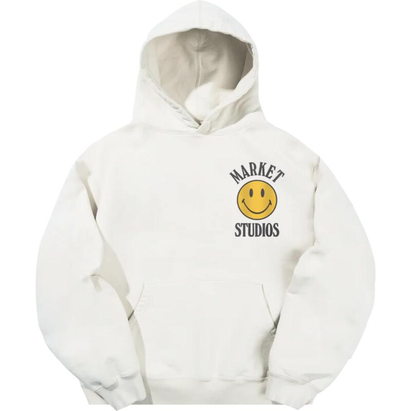 Market Smiley Upside Down Lock-up Hoodie Unbleached Cotton - Pánske - 66362035