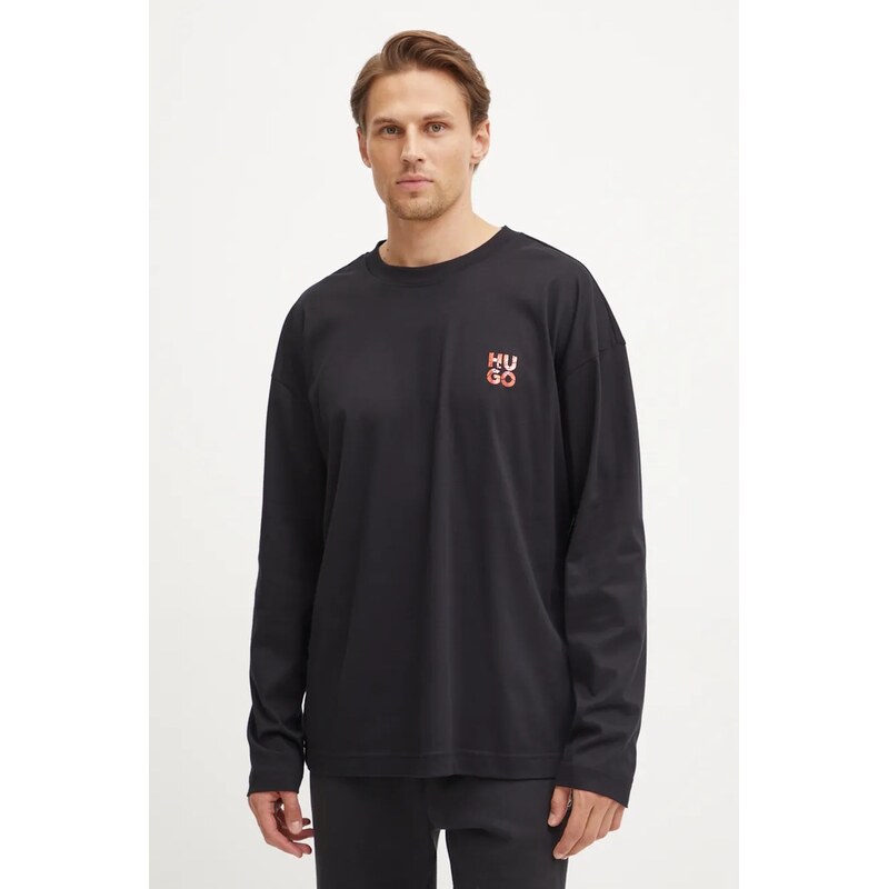 Bavlnené tričko s dlhým rukávom HUGO 64313122