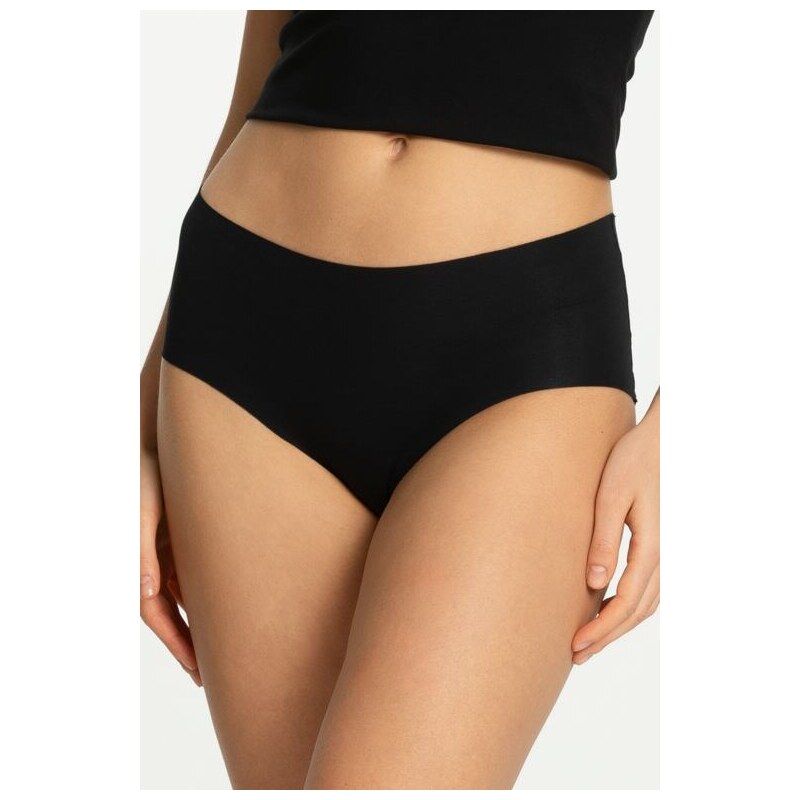 Julimex Bezšvové bavlnené nohavičky Cotton mood MAXI čierne 66274861