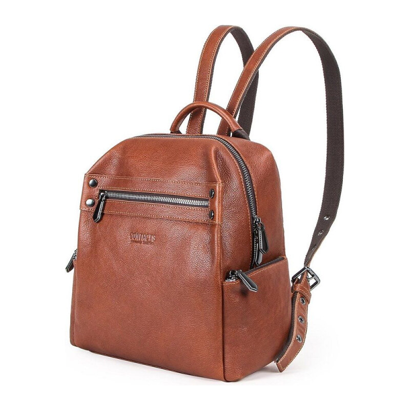 Contacts dámsky kožený batoh Procope Hnedý 10L 65228124