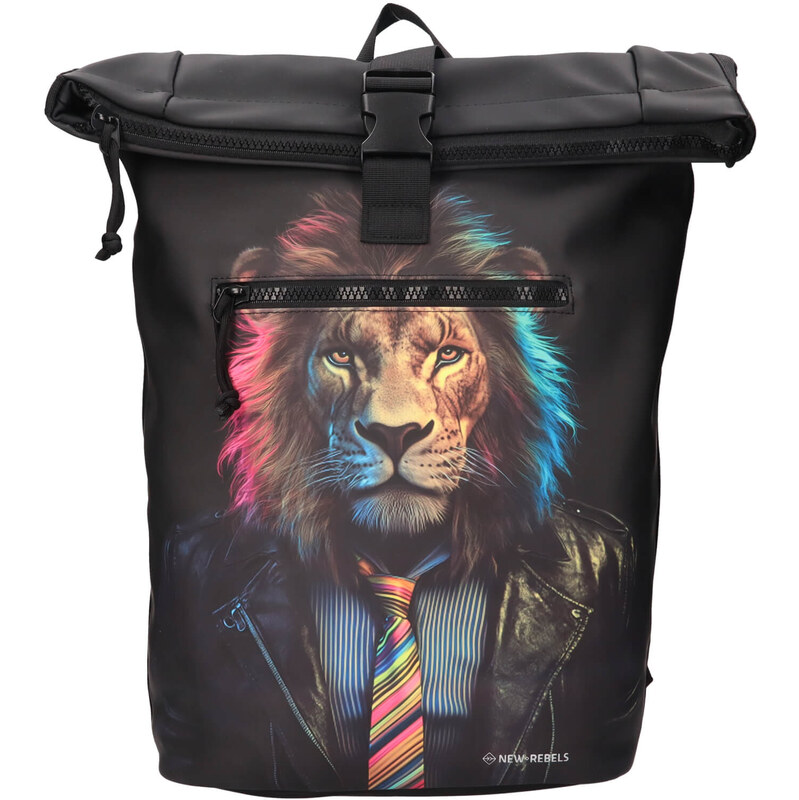 Veľký rolovací batoh New Rebels Lion - čierna 66247877