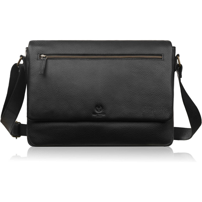 Paolo Peruzzi Pánska kožená taška cez rameno na notebook | čierna IM 66248214