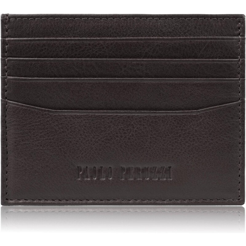 Paolo Peruzzi Kožené praktické puzdro na kreditné karty s RFID | hnedá 66248228