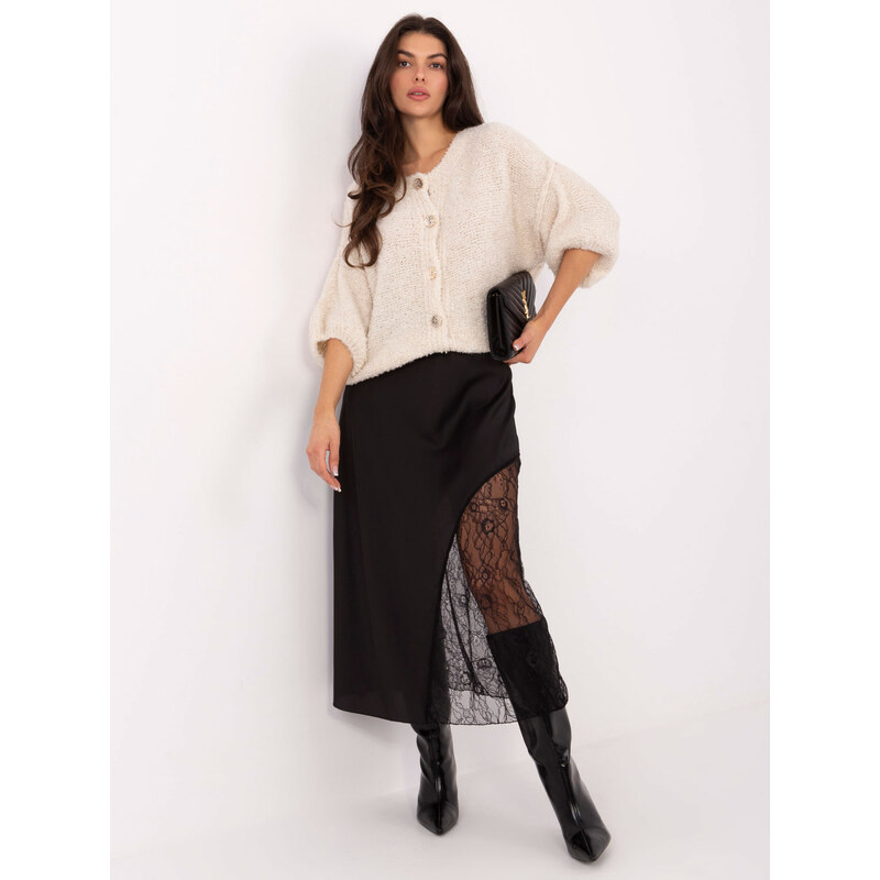 ITALY MODA Smotanový dámsky pletený sveter na gombíky IT-SW-72987.00 66251657